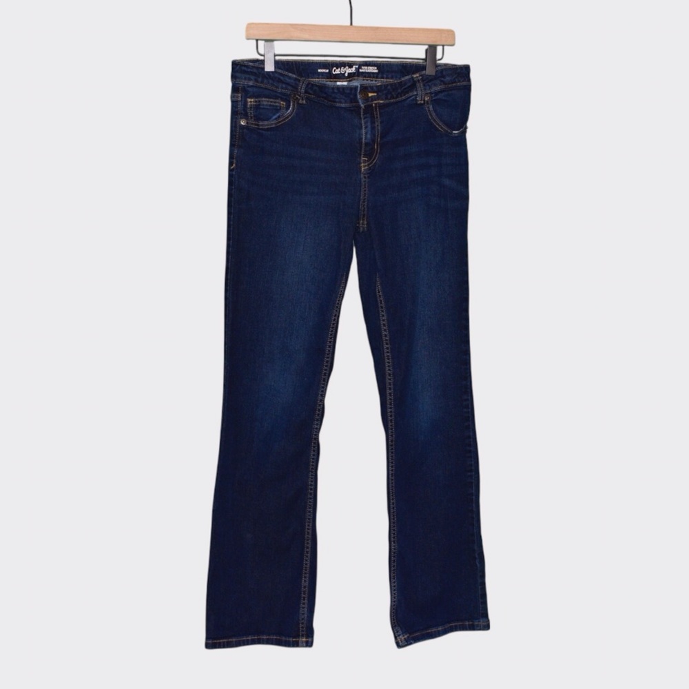 Cat & Jack Girls Mid Rise Bootcut Stretch Denim Jeans